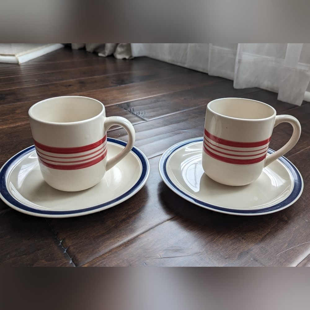 Vintage Striped Farmhouse Stoneware